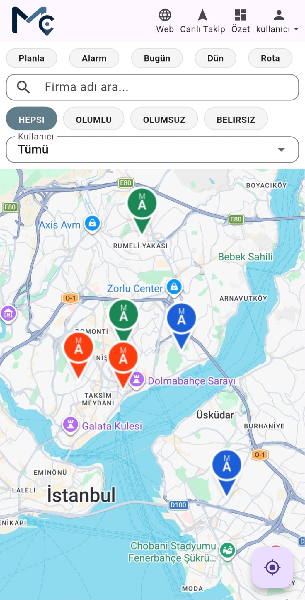 MapCore Uygulama Ekranı